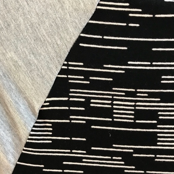 LULAROE:Julia XXS Black, Gray, Striped Cream Dress - Picture 4 of 5